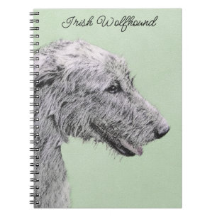Irish Wolfhound Painting - Cute Original Dog Art Notebook