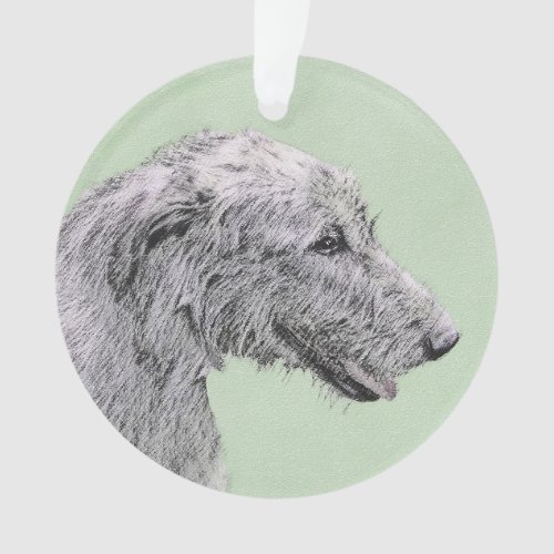 Irish Wolfhound Painting _ Cute Original Dog Art Ornament