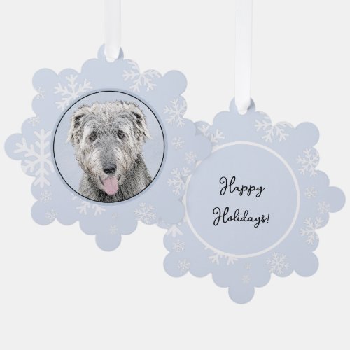 Irish Wolfhound Painting _ Cute Original Dog Art Ornament Card