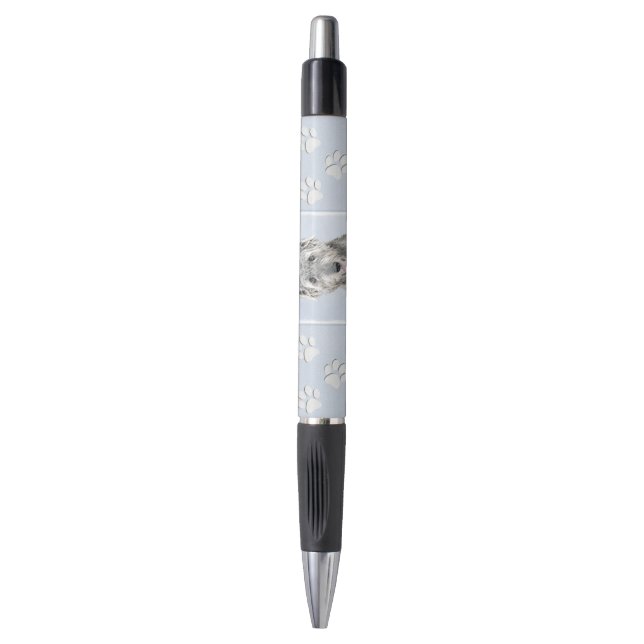 Irish Wolfhound Painting - Cute Original Dog Art Pen (Front Vertical)