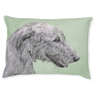 Irish Wolfhound Painting - Cute Original Dog Art Pet Bed