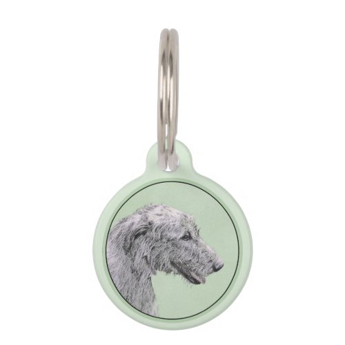 Irish Wolfhound Painting _ Cute Original Dog Art Pet ID Tag