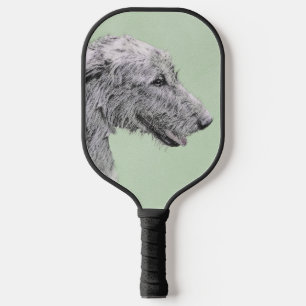 Irish Wolfhound Painting - Cute Original Dog Art Pickleball Paddle