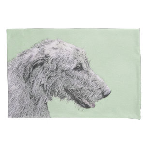 Irish Wolfhound Painting - Cute Original Dog Art Pillow Case