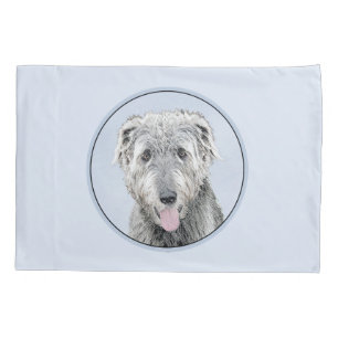 Irish Wolfhound Painting - Cute Original Dog Art Pillow Case