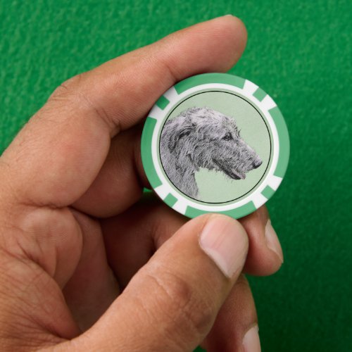 Irish Wolfhound Painting _ Cute Original Dog Art Poker Chips