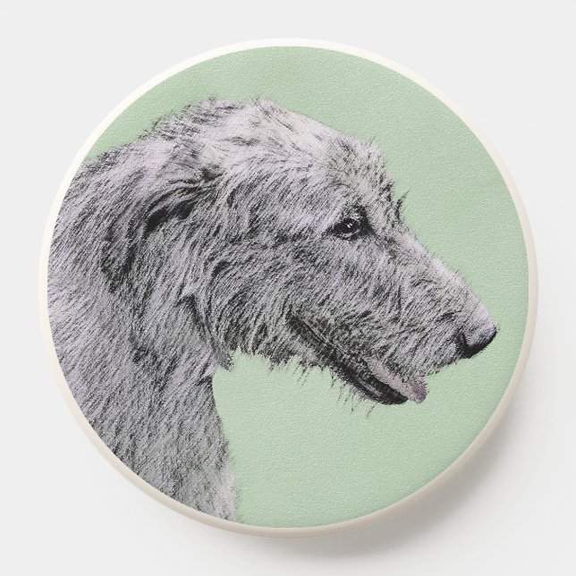 Irish Wolfhound Painting - Cute Original Dog Art PopSocket (Popsocket)