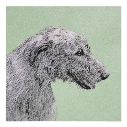 Irish Wolfhound Painting _ Cute Original Dog Art Poster