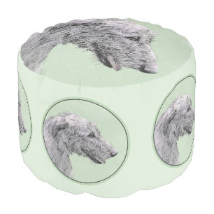 Irish Wolfhound Painting - Cute Original Dog Art Pouf