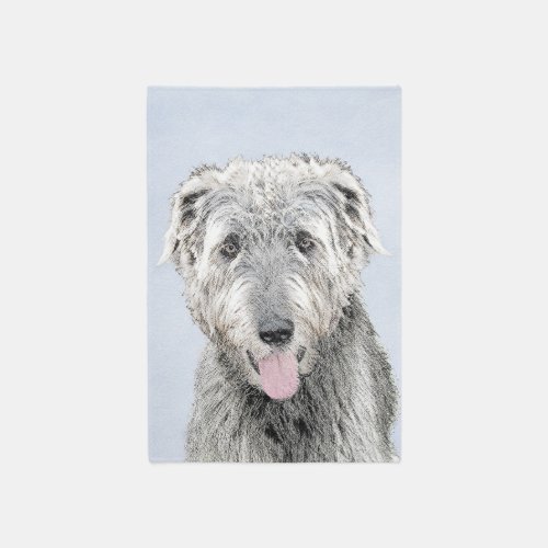 Irish Wolfhound Painting _ Cute Original Dog Art Rug