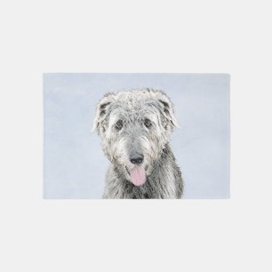 Irish Wolfhound Painting - Cute Original Dog Art Rug