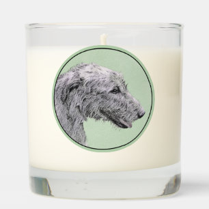 Irish Wolfhound Painting - Cute Original Dog Art Scented Candle
