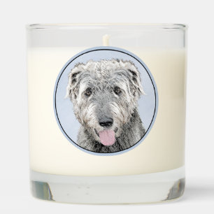 Irish Wolfhound Painting - Cute Original Dog Art Scented Candle
