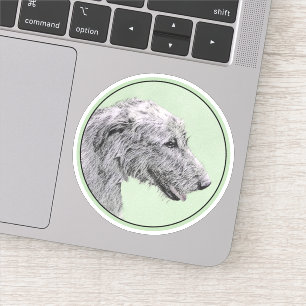 Irish Wolfhound Painting - Cute Original Dog Art Sticker
