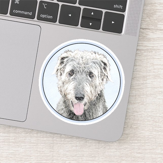 Irish Wolfhound Painting - Cute Original Dog Art Sticker (Detail)