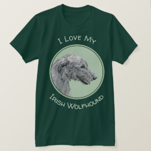 Irish Wolfhound Painting - Cute Original Dog Art T-Shirt