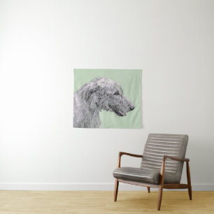 Irish Wolfhound Painting - Cute Original Dog Art Tapestry