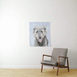 Irish Wolfhound Painting - Cute Original Dog Art Tapestry