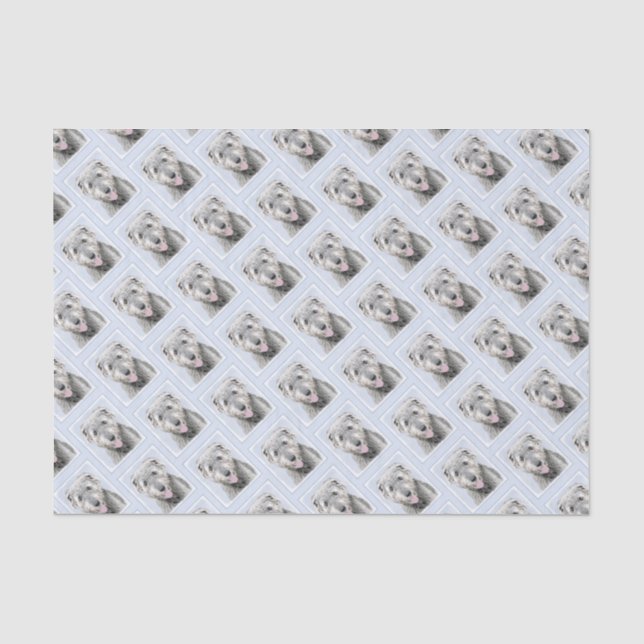 Irish Wolfhound Painting - Cute Original Dog Art Tissue Paper (Front)