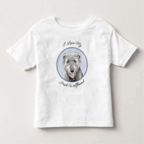 Irish Wolfhound Painting _ Cute Original Dog Art Toddler T_shirt