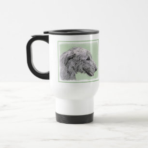 Irish Wolfhound Painting - Cute Original Dog Art Travel Mug