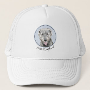Irish Wolfhound Painting - Cute Original Dog Art Trucker Hat