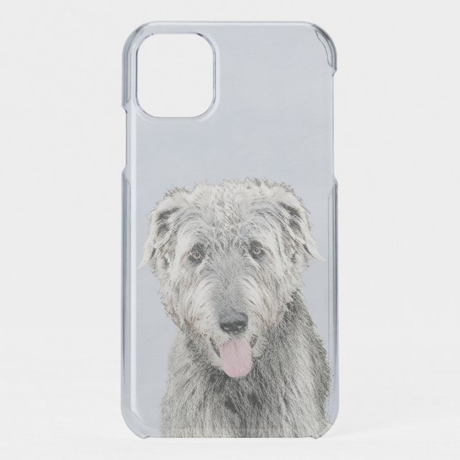 Irish Wolfhound Painting - Cute Original Dog Art Uncommon iPhone Case (Back)