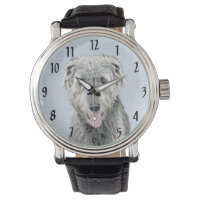Irish Wolfhound Painting - Cute Original Dog Art