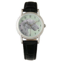 Irish Wolfhound Painting - Cute Original Dog Art Watch
