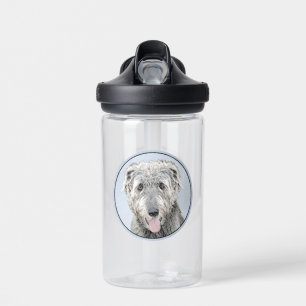Irish Wolfhound Painting - Cute Original Dog Art Water Bottle
