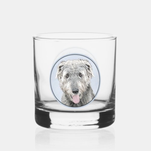 Irish Wolfhound Painting _ Cute Original Dog Art Whiskey Glass