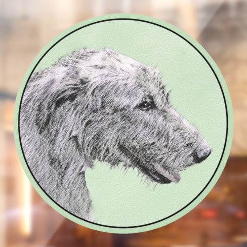 Irish Wolfhound Painting _ Cute Original Dog Art Window Cling