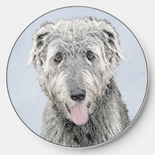 Irish Wolfhound Painting - Cute Original Dog Art Wireless Charger