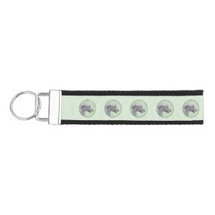 Irish Wolfhound Painting - Cute Original Dog Art Wrist Keychain