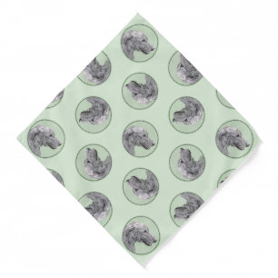 Irish Wolfhound Painting Grey Original Dog Art Bandana