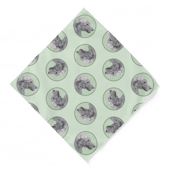 Irish Wolfhound Painting Grey Original Dog Art Bandana (Front)