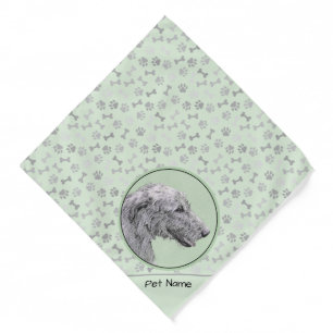 Irish Wolfhound Painting Grey Original Dog Art Bandana