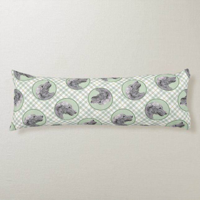 Irish Wolfhound Painting Grey Original Dog Art Body Pillow (Front)