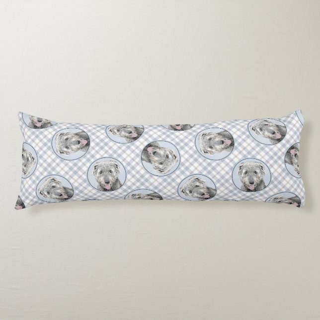 Irish Wolfhound Painting Grey Original Dog Art Body Pillow (Front)