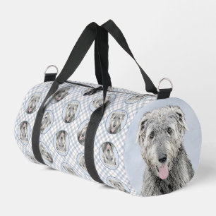 Irish Wolfhound Painting Grey Original Dog Art Duffle Bag