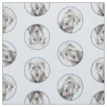 Irish Wolfhound Painting Grey Original Dog Art Fabric