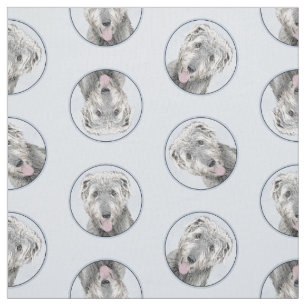 Irish Wolfhound Painting Grey Original Dog Art Fabric