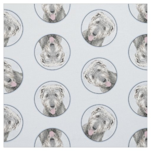 Irish Wolfhound Painting Grey Original Dog Art Fabric