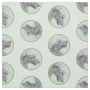 Irish Wolfhound Painting Grey Original Dog Art Fabric