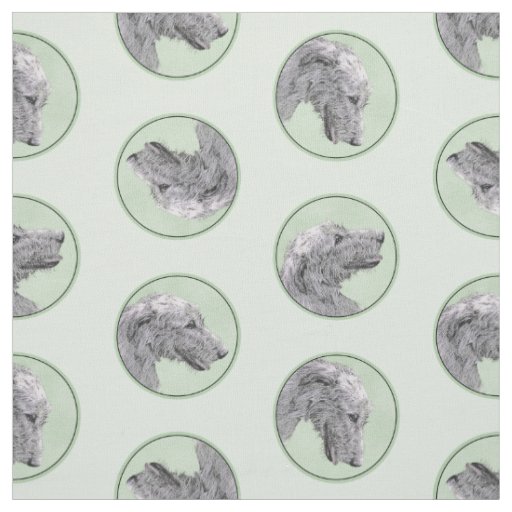 Irish Wolfhound Painting Grey Original Dog Art Fabric