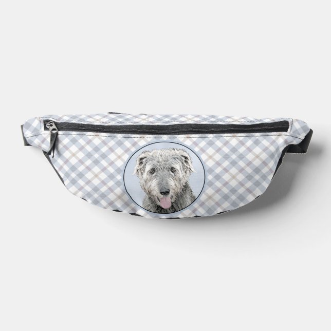Irish Wolfhound Painting Grey Original Dog Art Fanny Pack (Lay Down)
