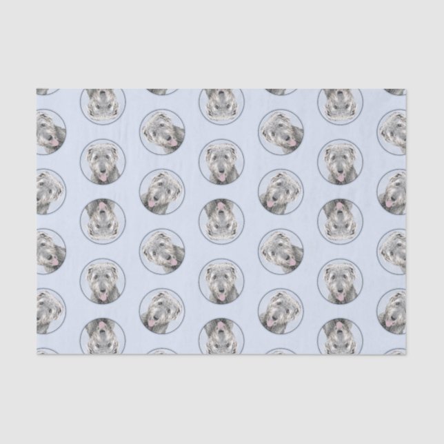 Irish Wolfhound Painting Grey Original Dog Art Tissue Paper (Front)