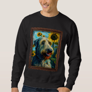 Irish Wolfhound Painting Sunflower Flower Mom Wome Sweatshirt