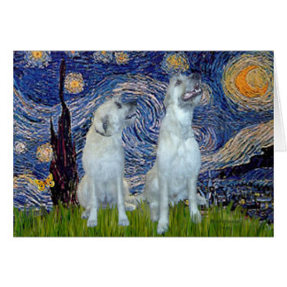 Irish Wolfhound Pair - Starry Night Cards