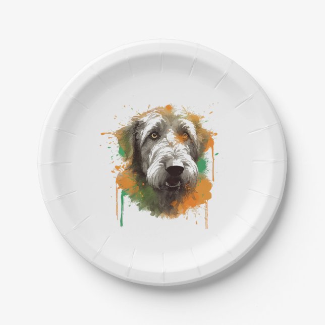 Irish Wolfhound  Paper Plates (Front)